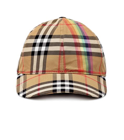 rainbow burberry hat|Burberry technical check hat.